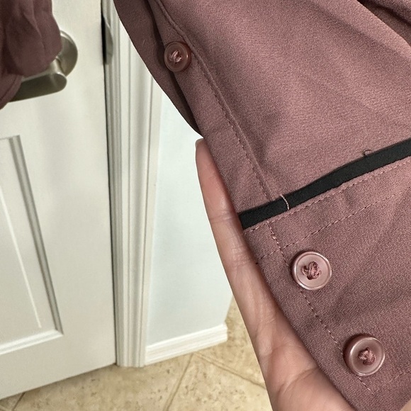 Express Purple Button Down w/Black Piping Sz Med Eclectic Grandpa City Girl - Picture 4 of 9